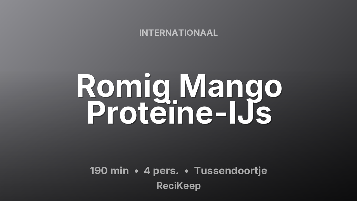 Receptkaart Romig Mango Proteïne-IJs – Tussendoortje