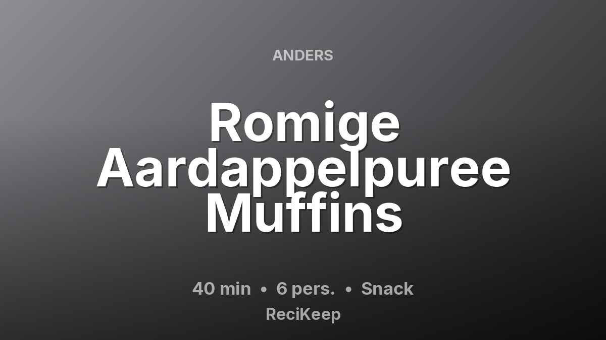Receptkaart Romige Aardappelpuree Muffins – Snack