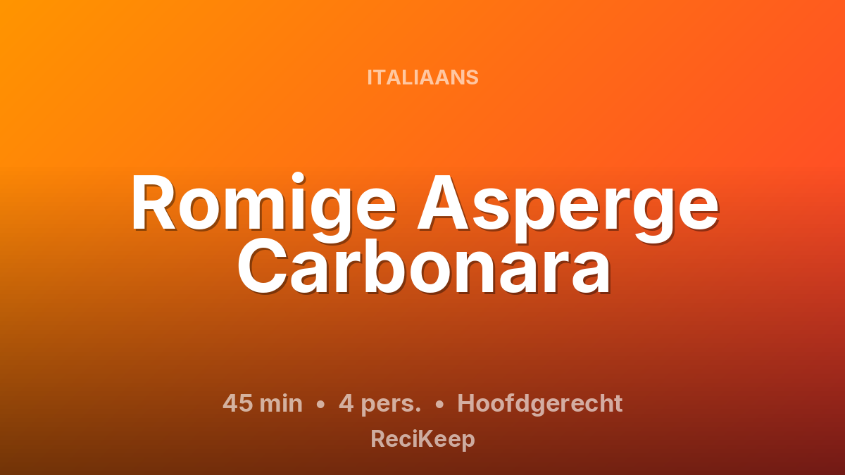 Receptkaart Romige Asperge Carbonara – Hoofdgerecht