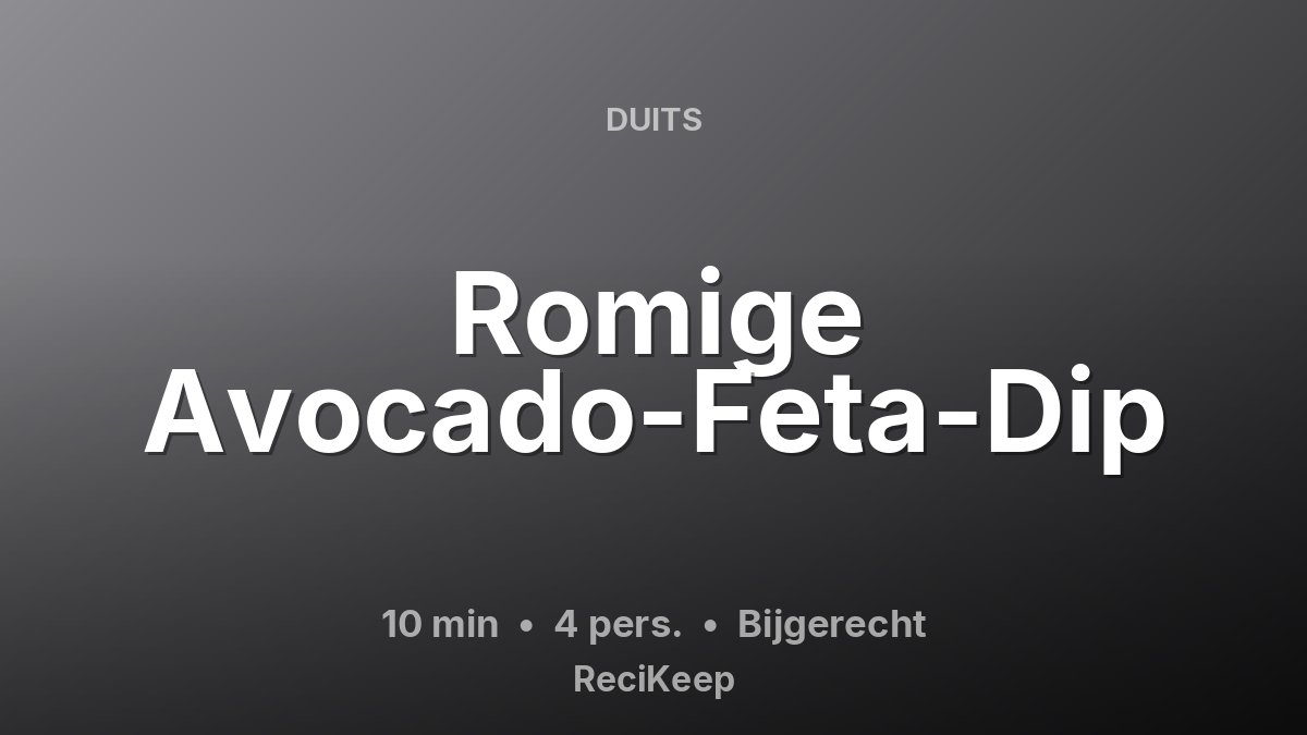 Receptkaart Romige Avocado-Feta-Dip – Bijgerecht