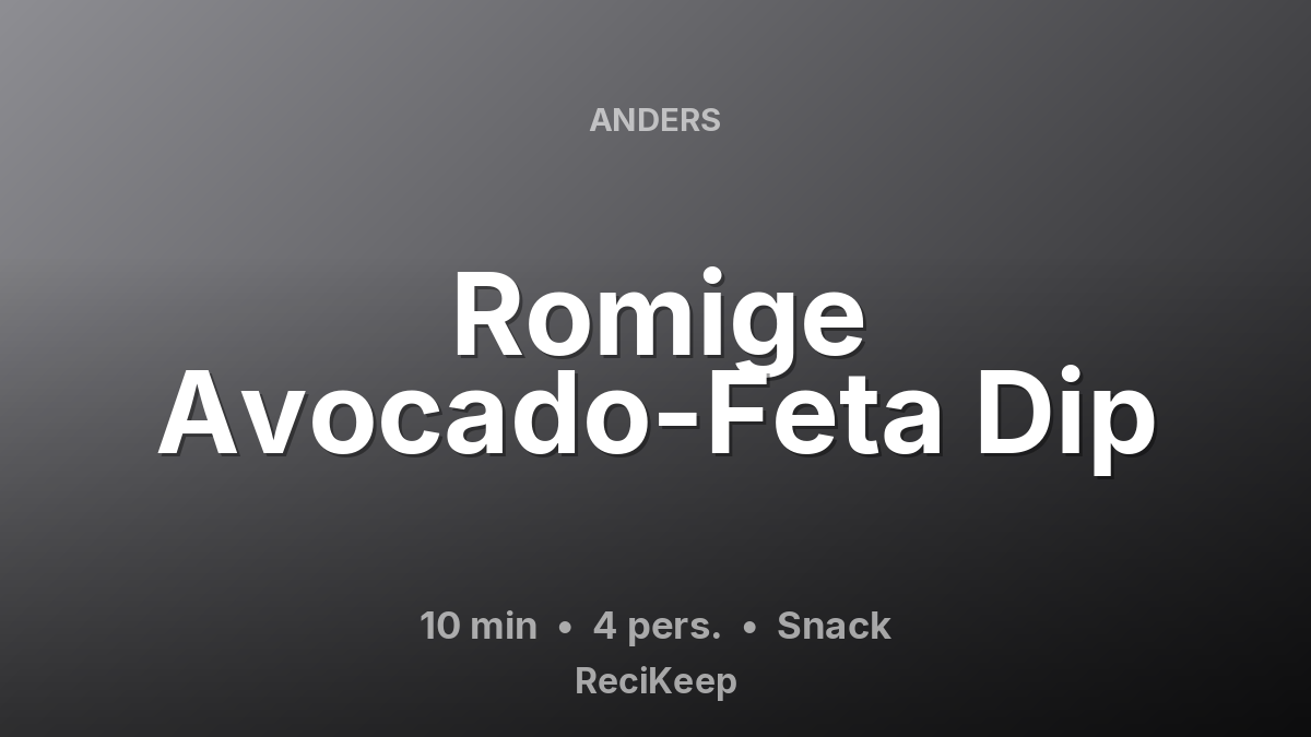 Receptkaart Romige Avocado-Feta Dip – Snack
