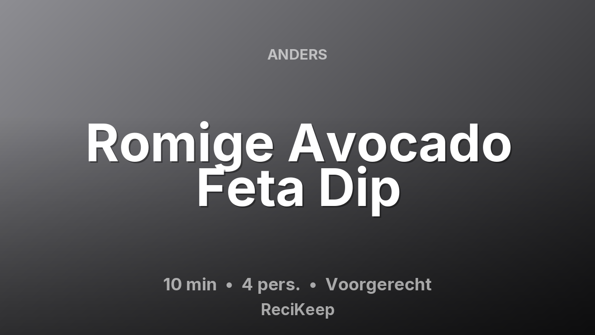 Receptkaart Romige Avocado Feta Dip – Voorgerecht