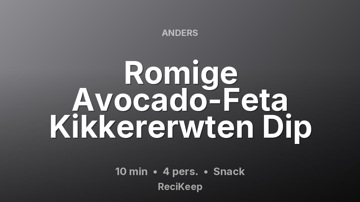 Receptkaart Romige Avocado-Feta Kikkererwten Dip – Snack