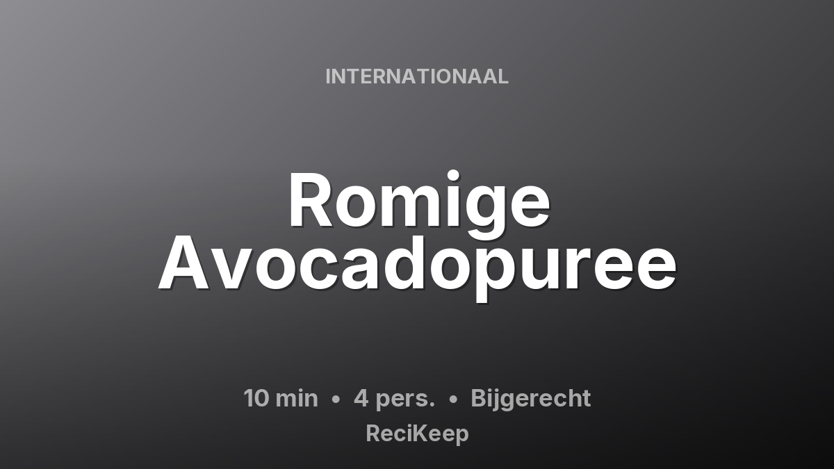 Receptkaart Romige Avocadopuree – Bijgerecht