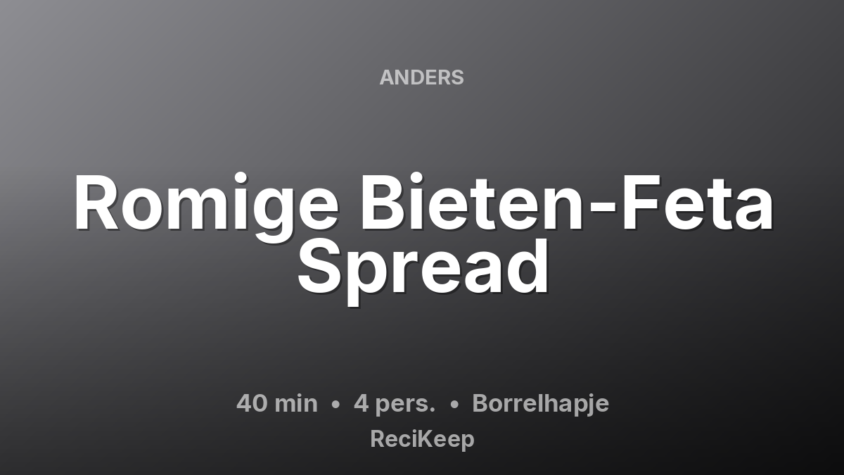 Receptkaart Romige Bieten-Feta Spread – Borrelhapje