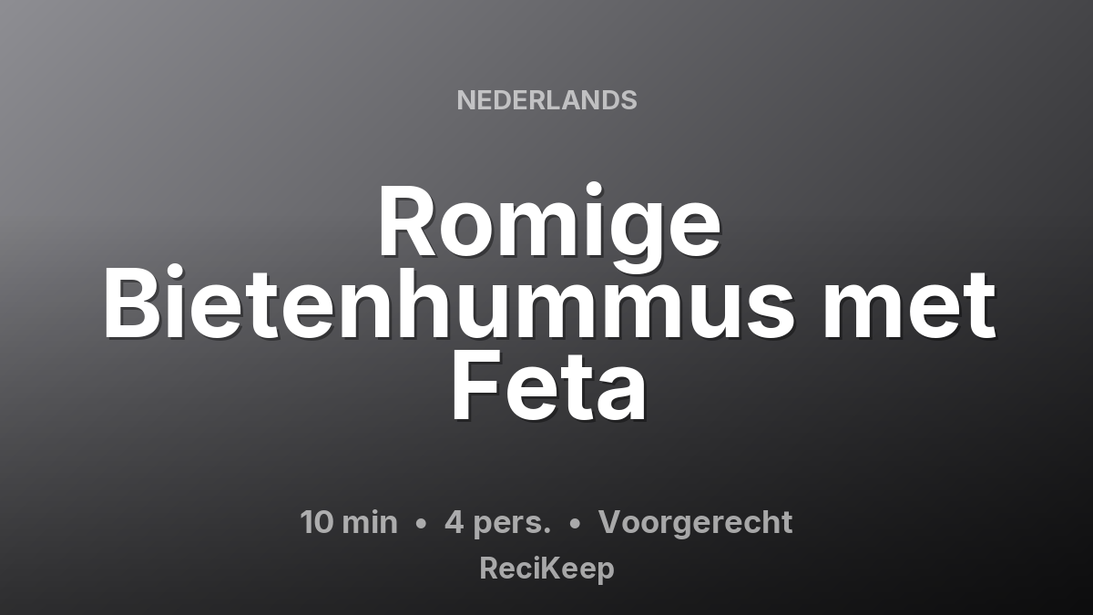 Receptkaart Romige Bietenhummus met Feta – Voorgerecht