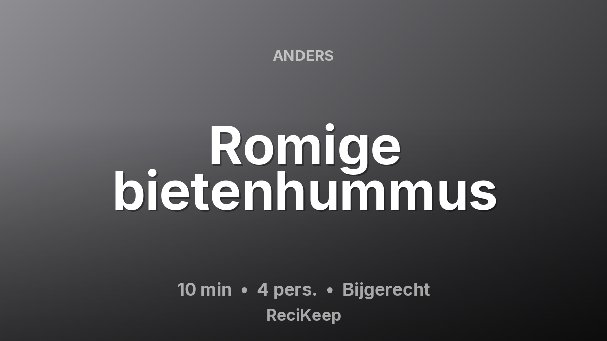 Receptkaart Romige bietenhummus – Bijgerecht