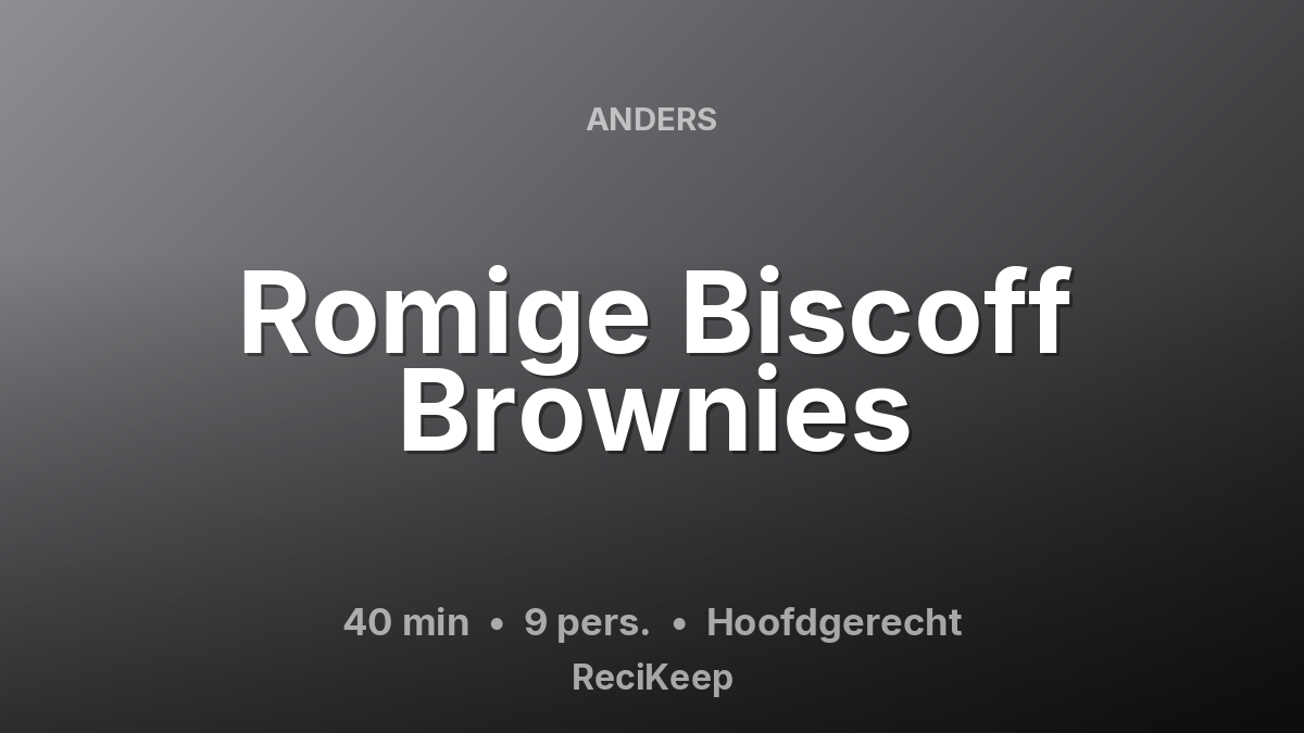 Receptkaart Romige Biscoff Brownies – Hoofdgerecht