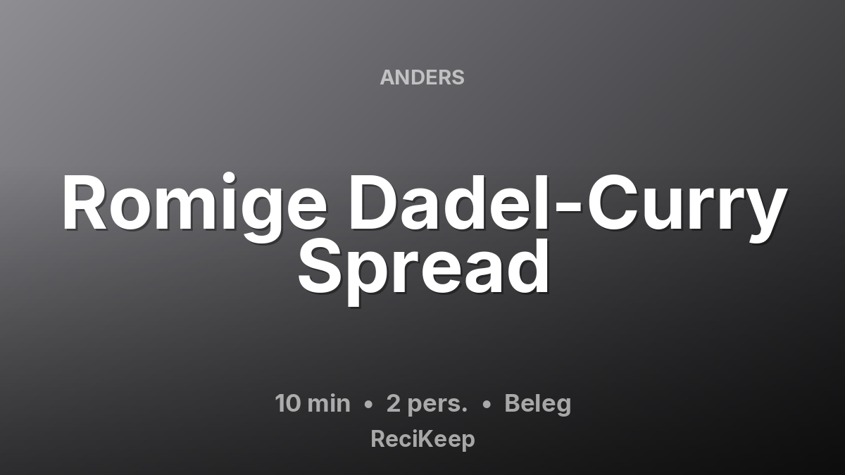 Receptkaart Romige Dadel-Curry Spread – Beleg