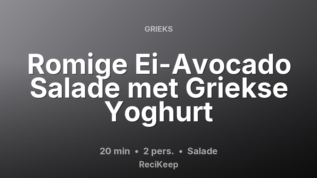 Receptkaart Romige Ei-Avocado Salade met Griekse Yoghurt – Salade