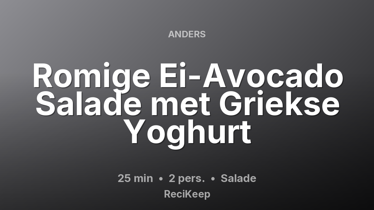 Receptkaart Romige Ei-Avocado Salade met Griekse Yoghurt – Salade