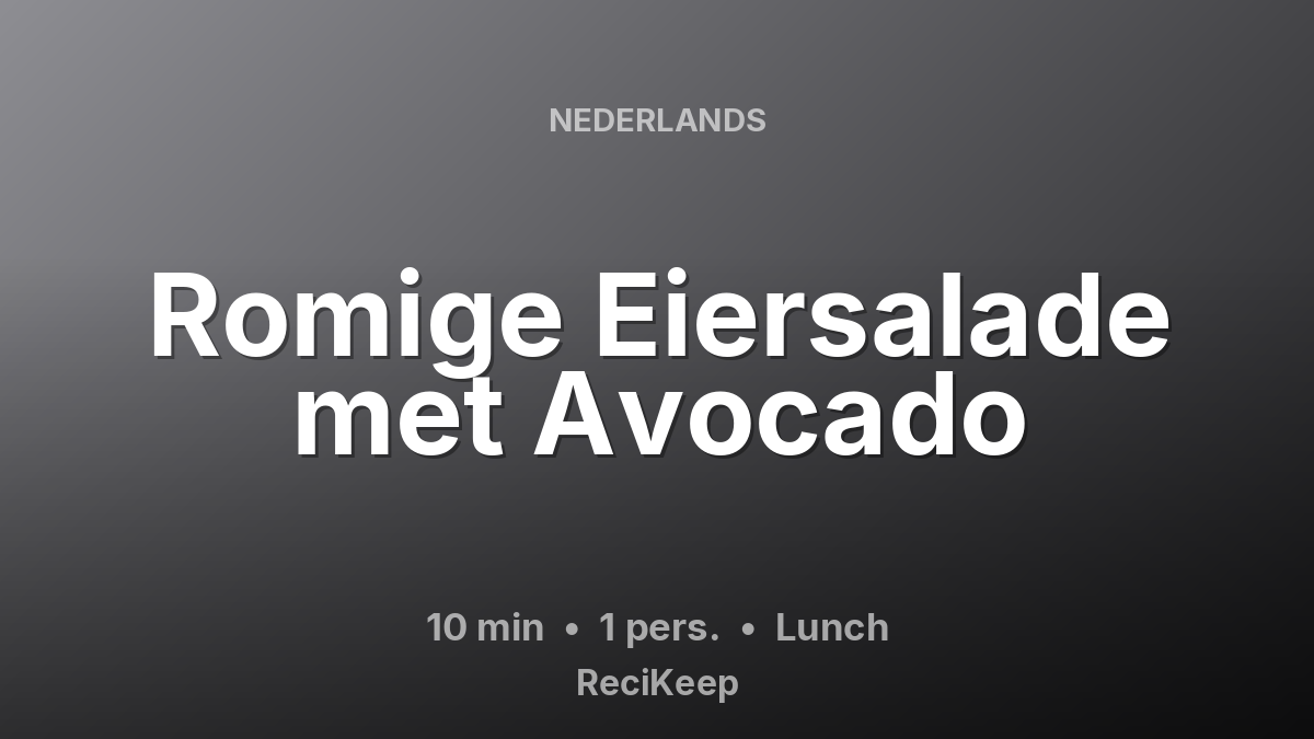 Receptkaart Romige Eiersalade met Avocado – Lunch
