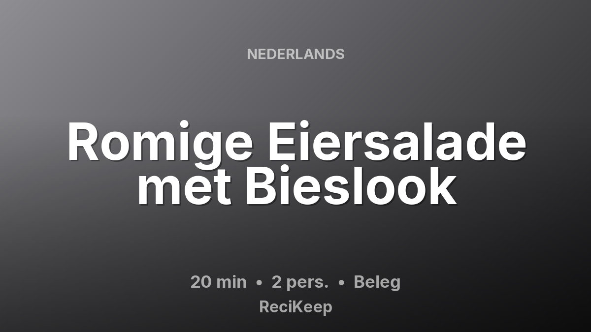 Receptkaart Romige Eiersalade met Bieslook – Beleg