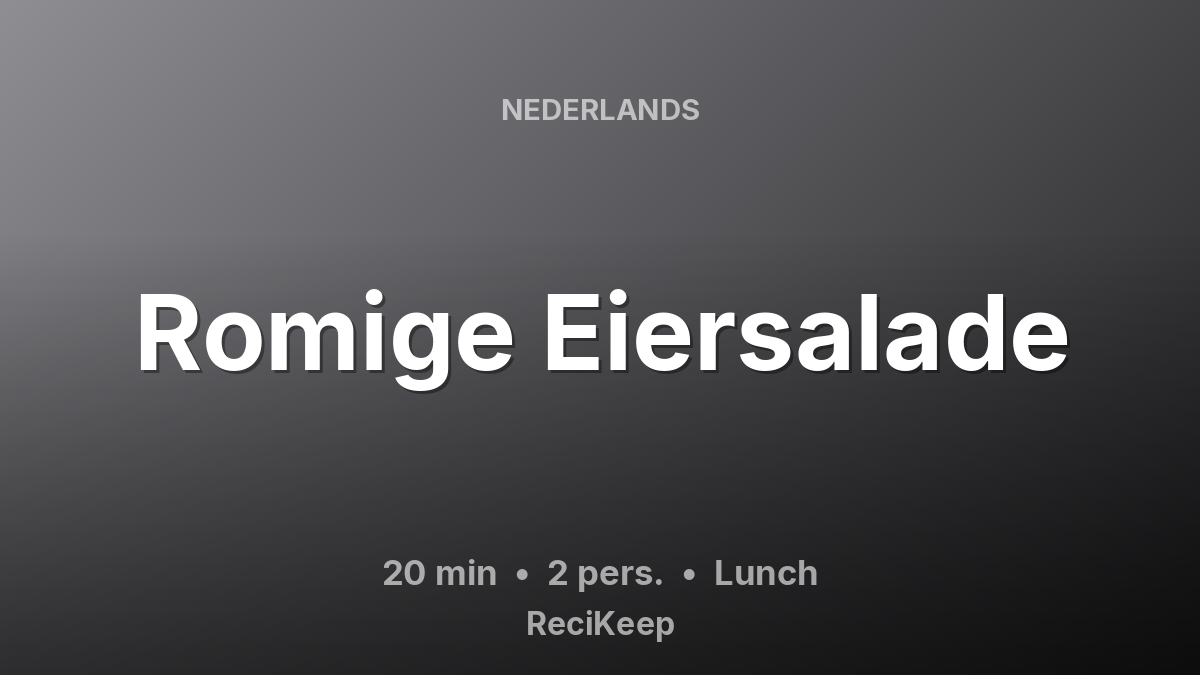 Receptkaart Romige Eiersalade – Lunch