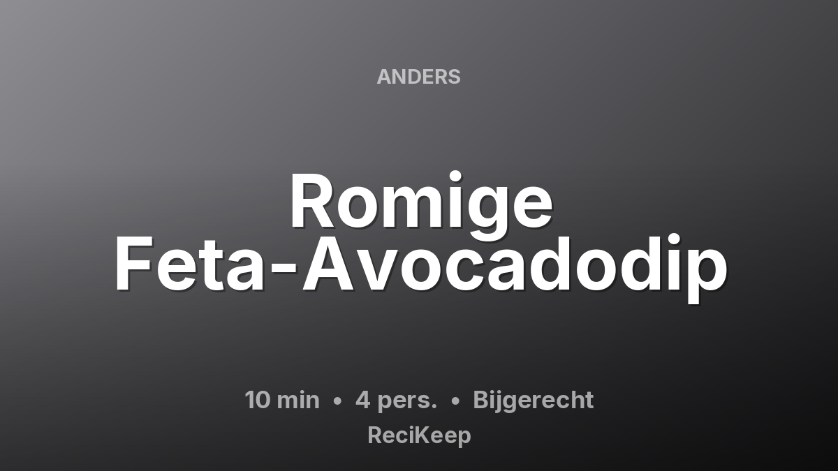 Receptkaart Romige Feta-Avocadodip – Bijgerecht