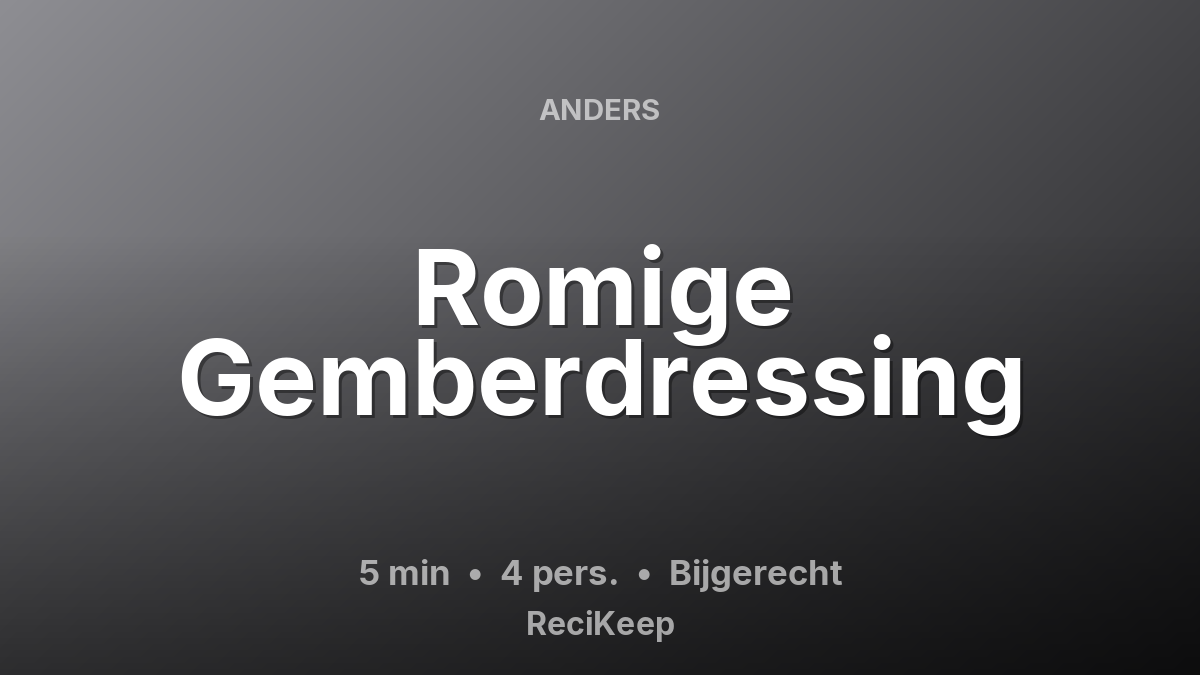 Receptkaart Romige Gemberdressing – Bijgerecht