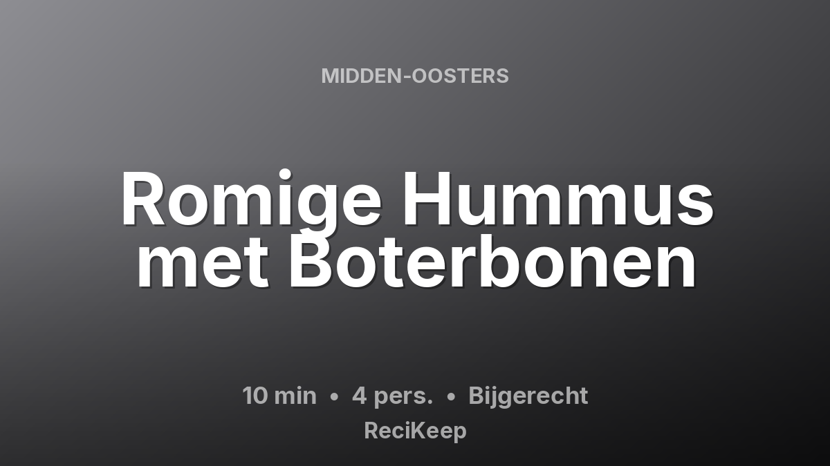 Receptkaart Romige Hummus met Boterbonen – Bijgerecht