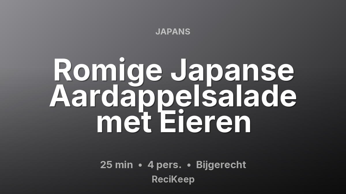 Receptkaart Romige Japanse Aardappelsalade met Eieren – Bijgerecht