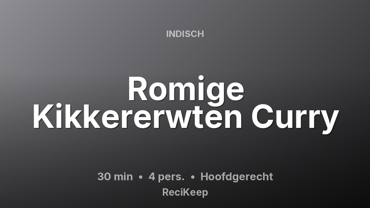 Receptkaart Romige Kikkererwten Curry – Hoofdgerecht