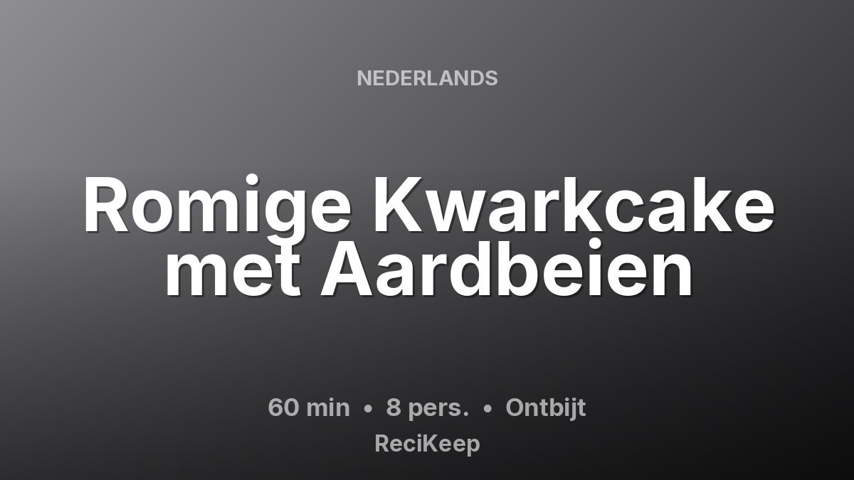 Receptkaart Romige Kwarkcake met Aardbeien – Ontbijt
