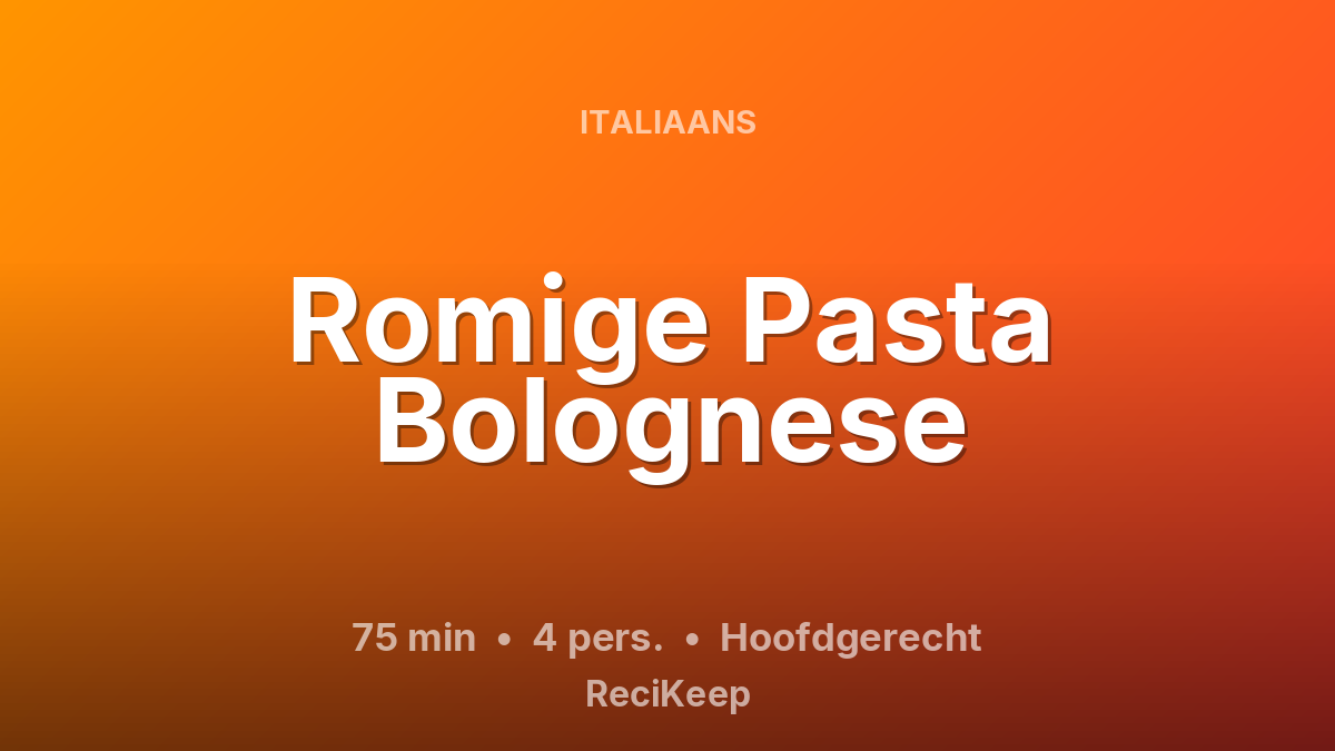 Receptkaart Romige Pasta Bolognese – Hoofdgerecht