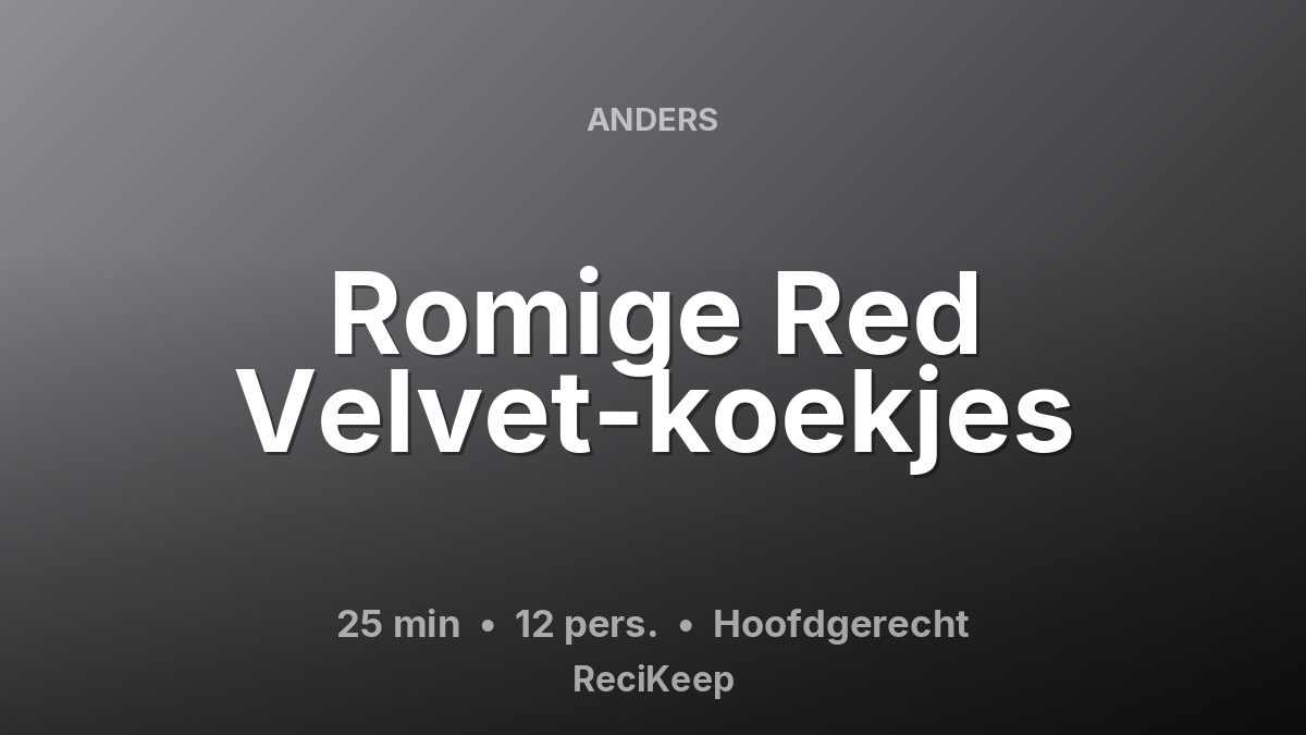 Receptkaart Romige Red Velvet-koekjes – Hoofdgerecht