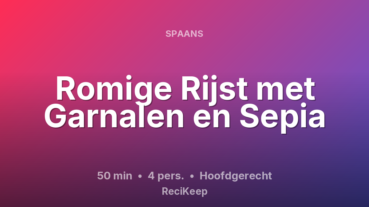 Receptkaart Romige Rijst met Garnalen en Sepia – Hoofdgerecht