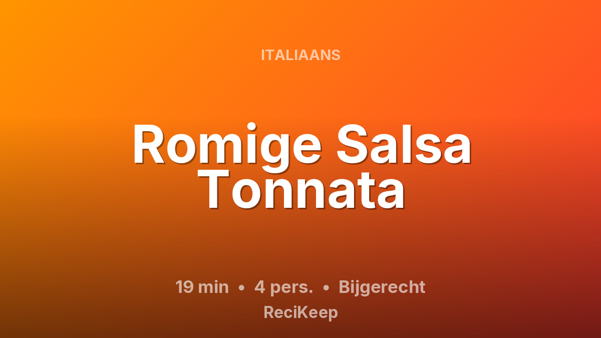 Receptkaart Romige Salsa Tonnata – Bijgerecht