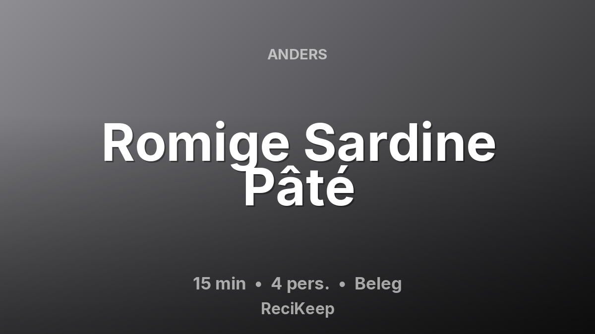 Receptkaart Romige Sardine Pâté – Beleg