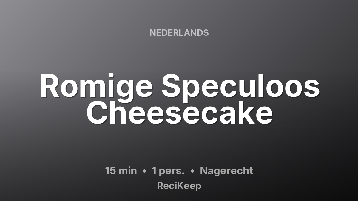 Receptkaart Romige Speculoos Cheesecake – Nagerecht