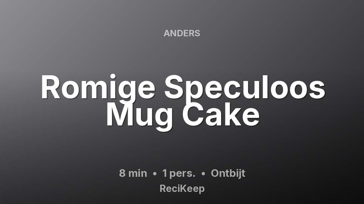 Receptkaart Romige Speculoos Mug Cake – Ontbijt