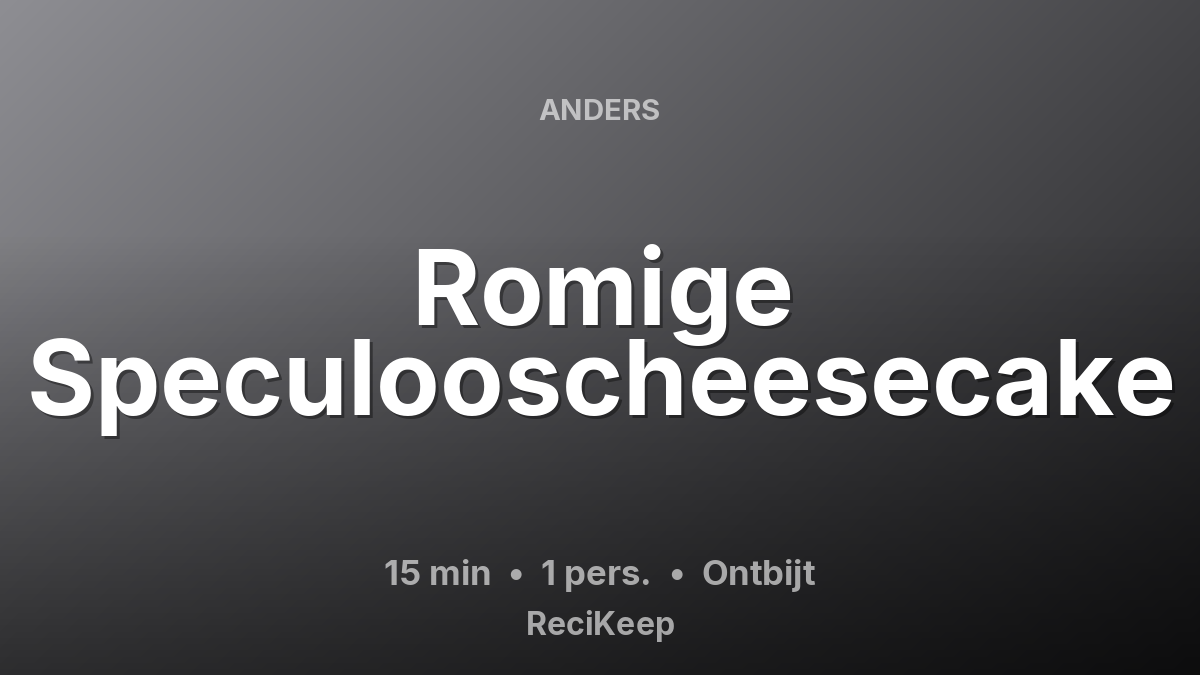 Receptkaart Romige Speculooscheesecake – Ontbijt