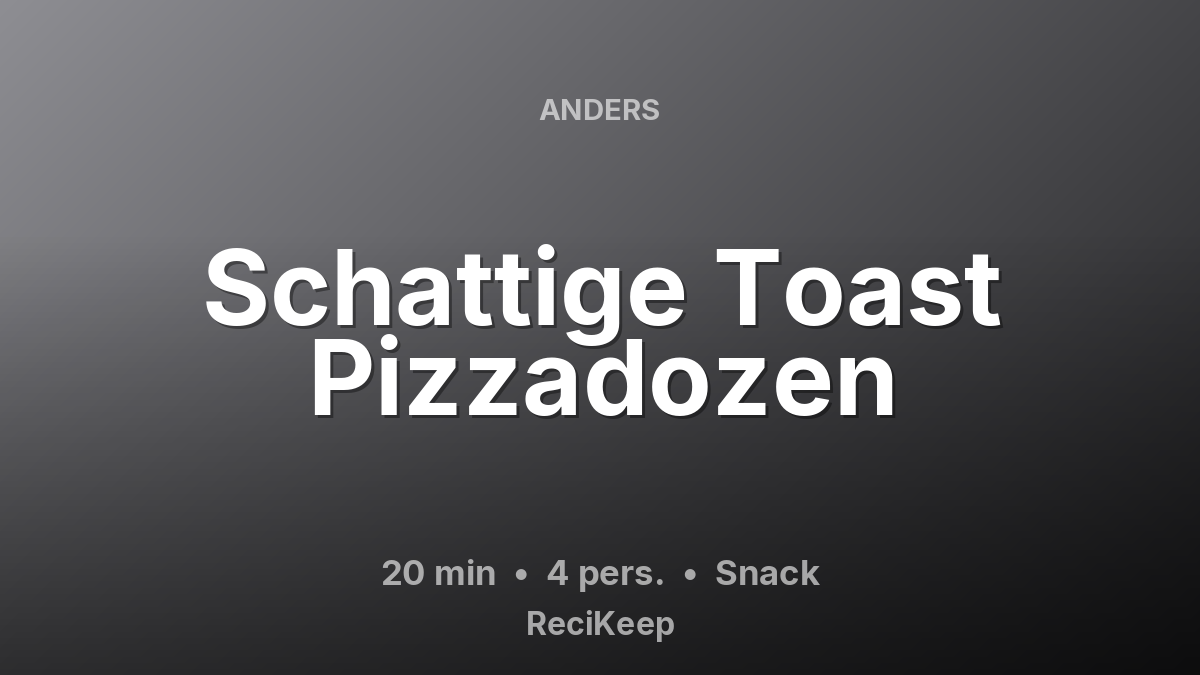 Receptkaart Schattige Toast Pizzadozen – Snack