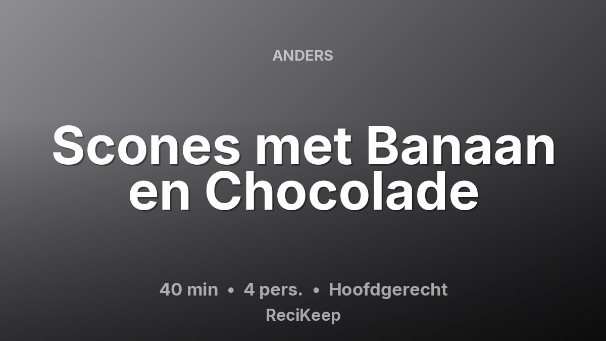 Receptkaart Scones met Banaan en Chocolade – Hoofdgerecht