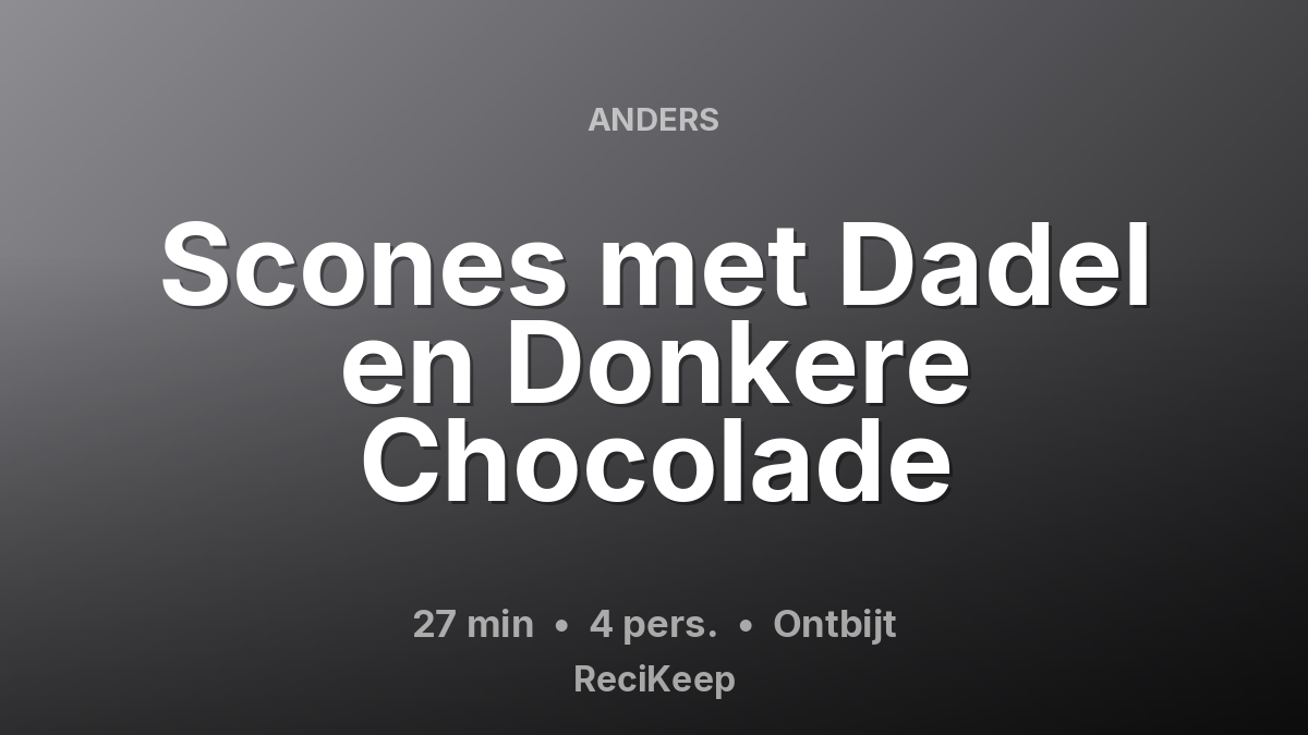 Receptkaart Scones met Dadel en Donkere Chocolade – Ontbijt