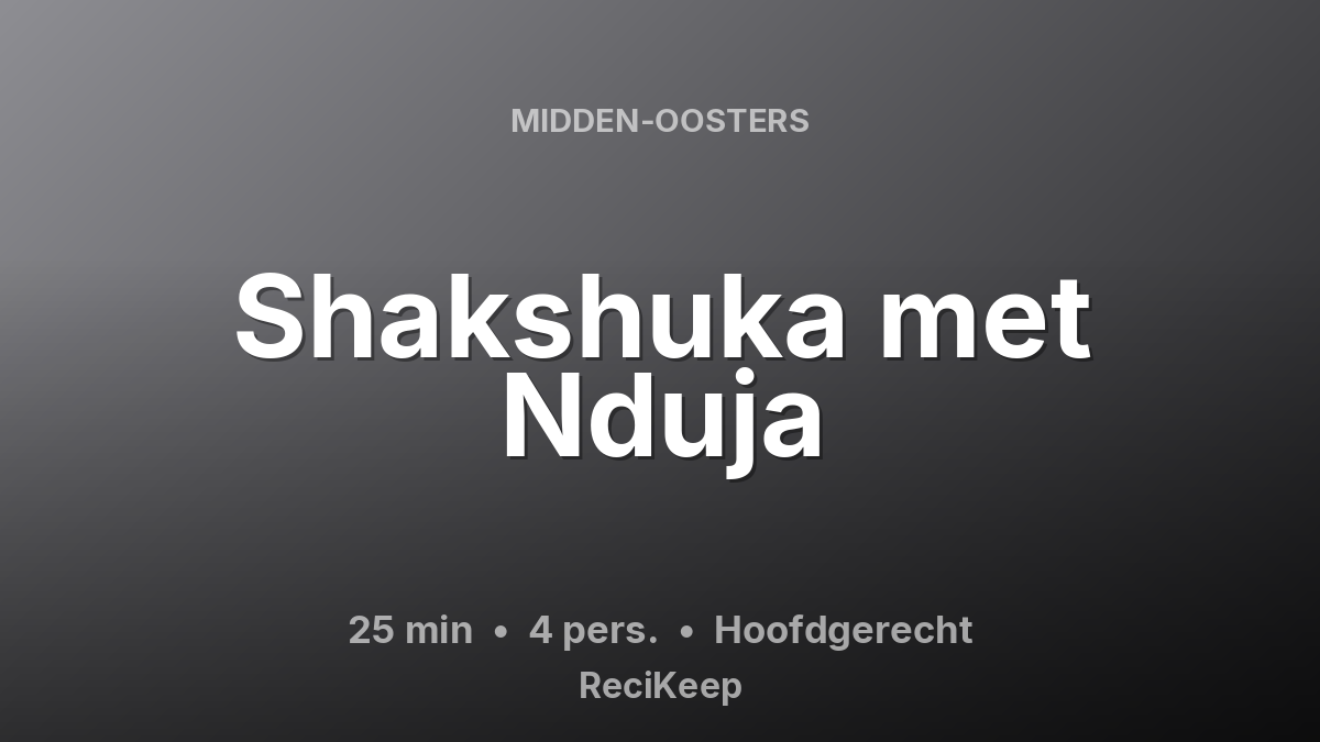 Receptkaart Shakshuka met Nduja – Hoofdgerecht