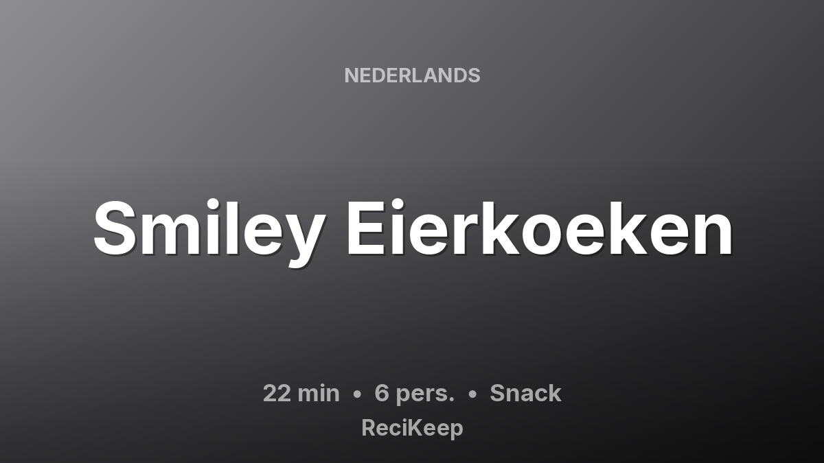 Receptkaart Smiley Eierkoeken – Snack
