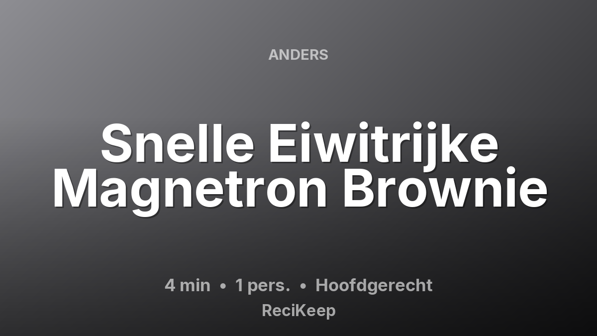 Receptkaart Snelle Eiwitrijke Magnetron Brownie – Hoofdgerecht