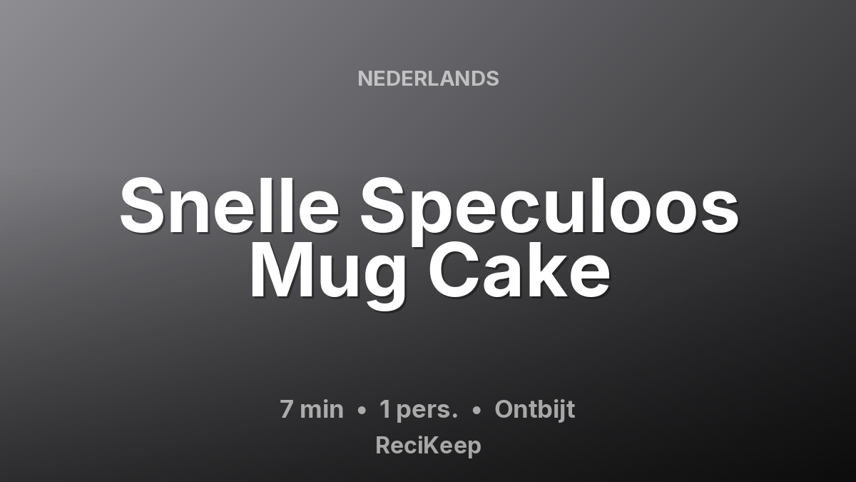 Receptkaart Snelle Speculoos Mug Cake – Ontbijt