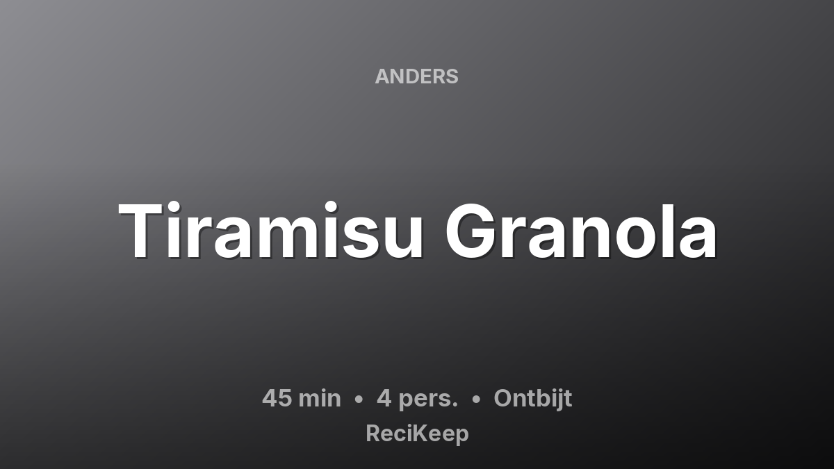 Receptkaart Tiramisu Granola – Ontbijt