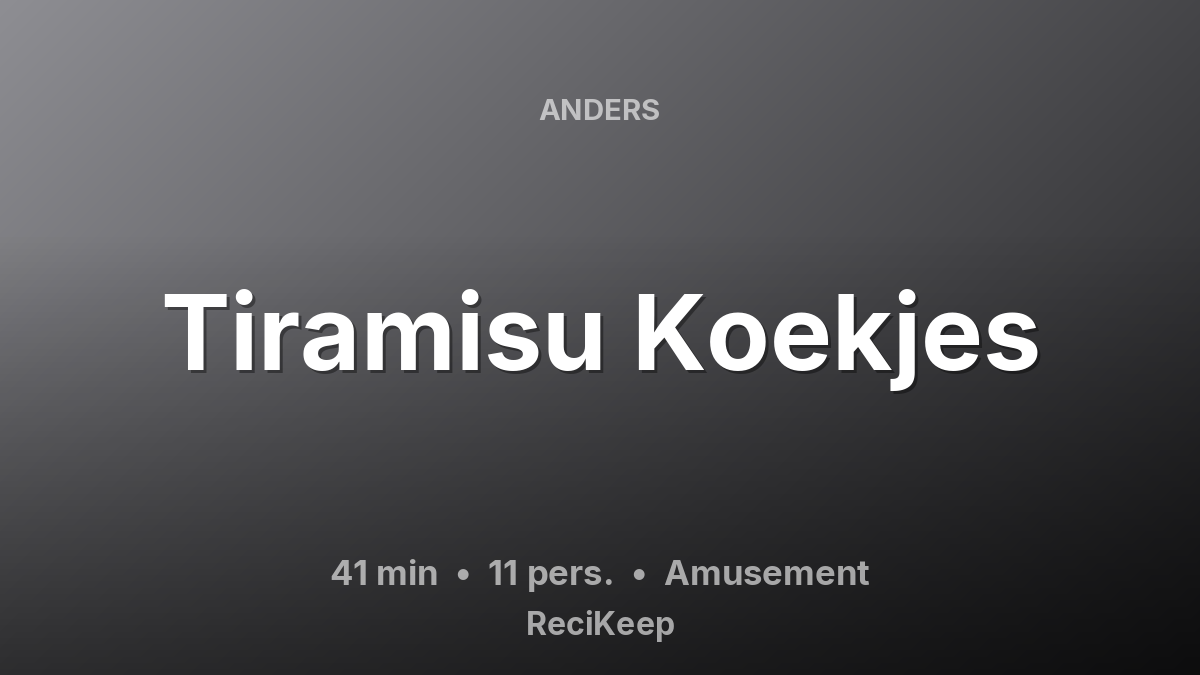 Receptkaart Tiramisu Koekjes – Amusement