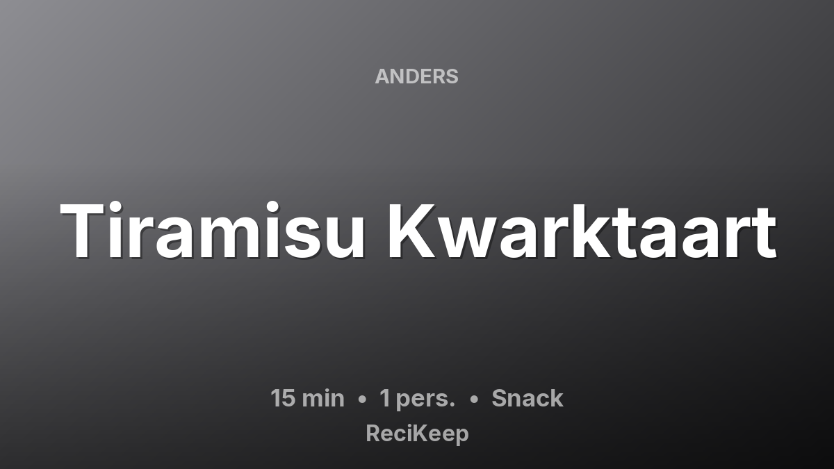 Receptkaart Tiramisu Kwarktaart – Snack