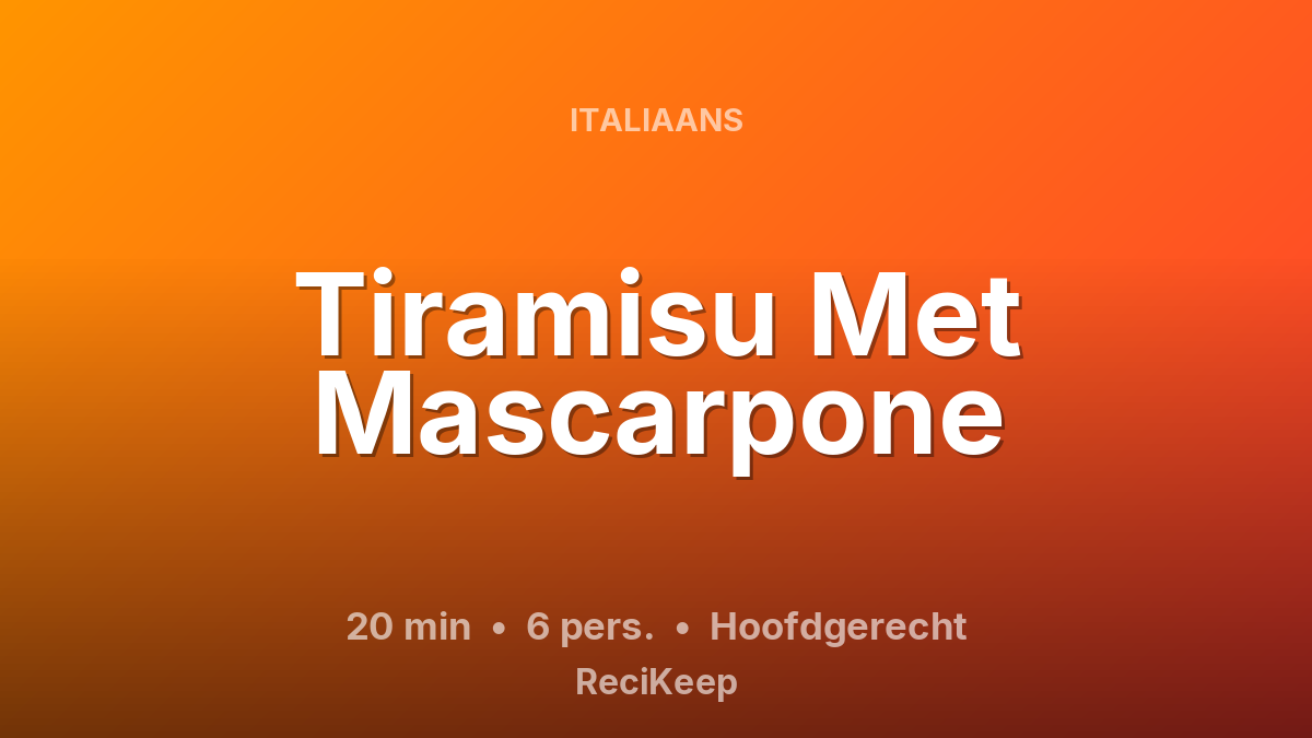 Receptkaart Tiramisu Met Mascarpone – Hoofdgerecht