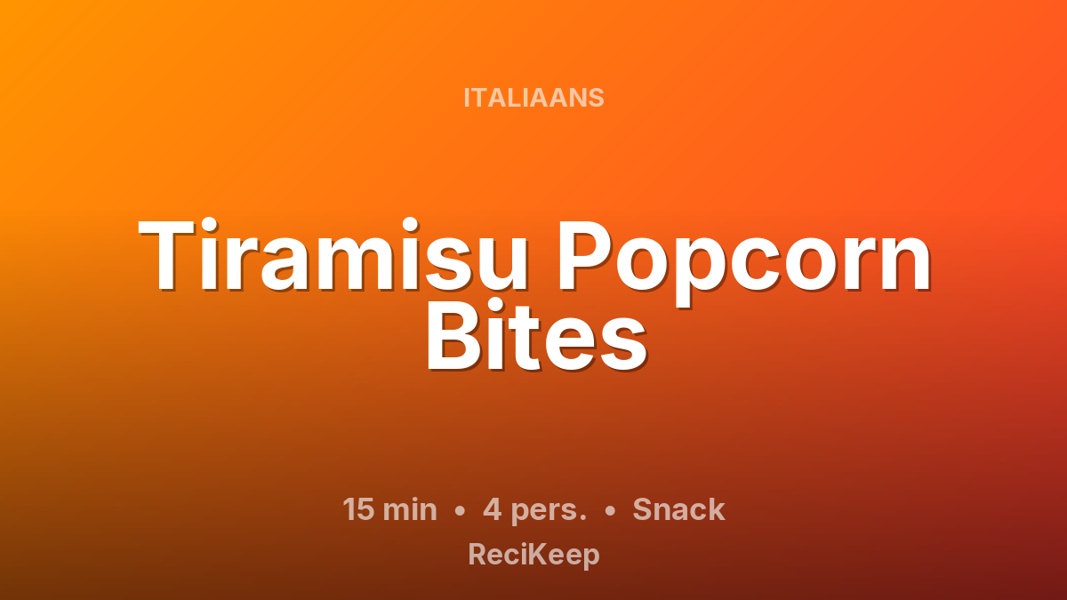 Receptkaart Tiramisu Popcorn Bites – Snack