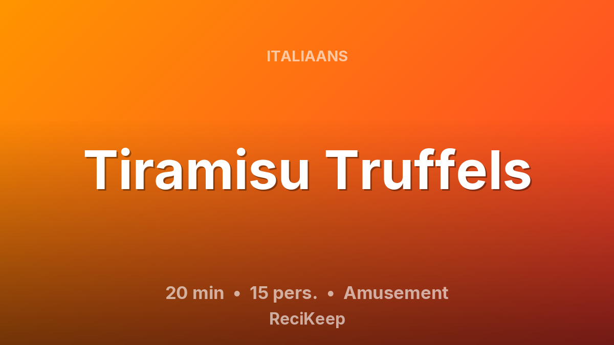 Receptkaart Tiramisu Truffels – Amusement