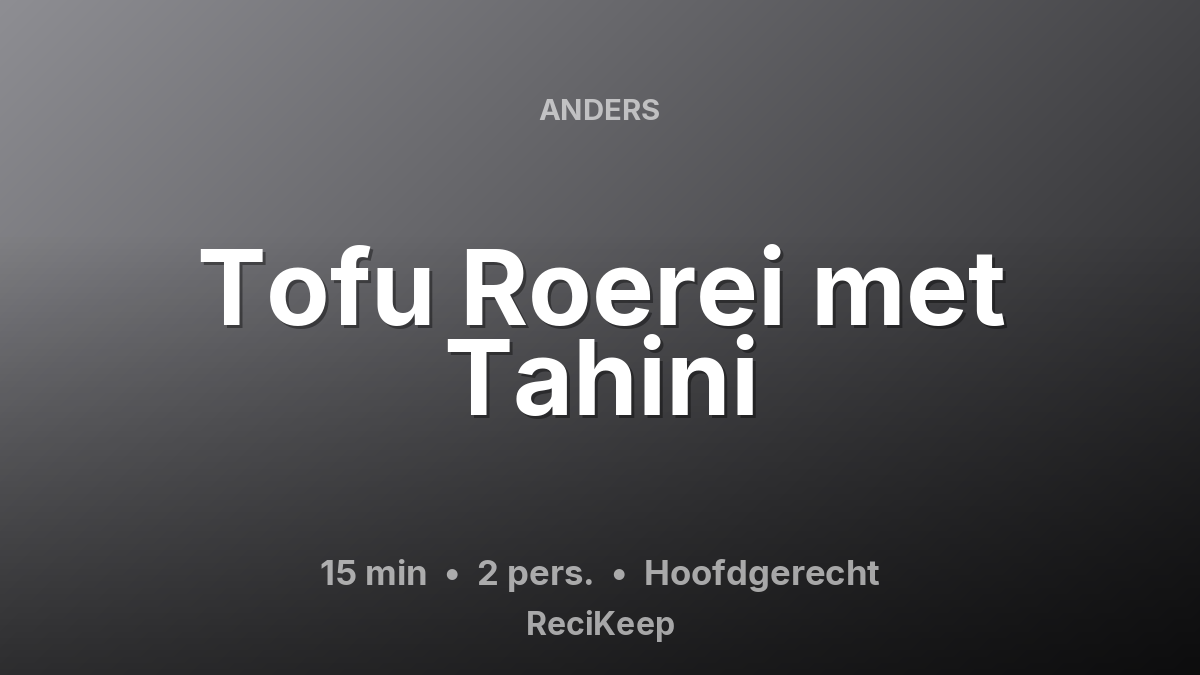 Receptkaart Tofu Roerei met Tahini – Hoofdgerecht