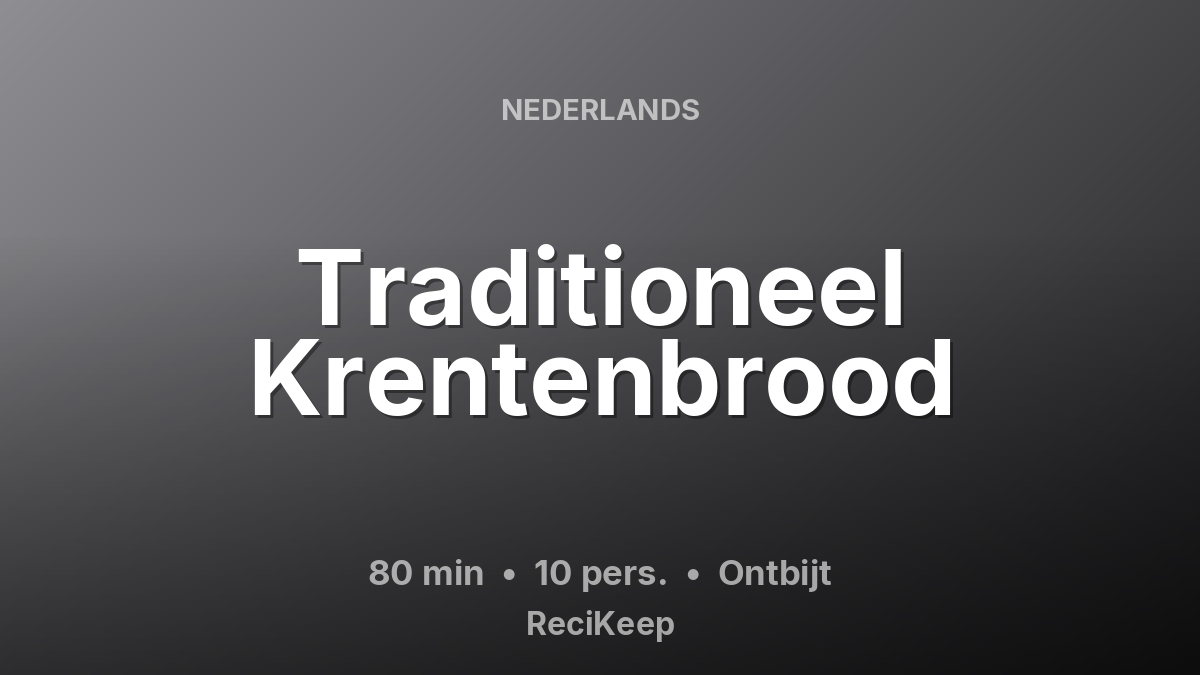 Receptkaart Traditioneel Krentenbrood – Ontbijt