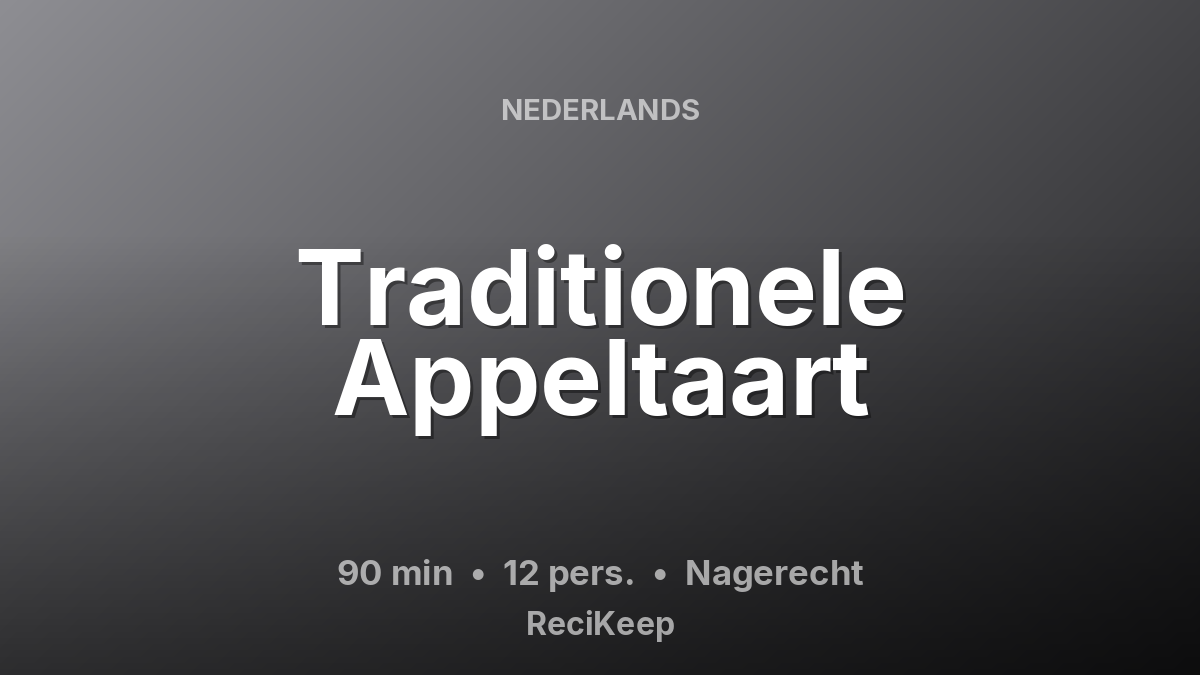 Receptkaart Traditionele Appeltaart – Nagerecht