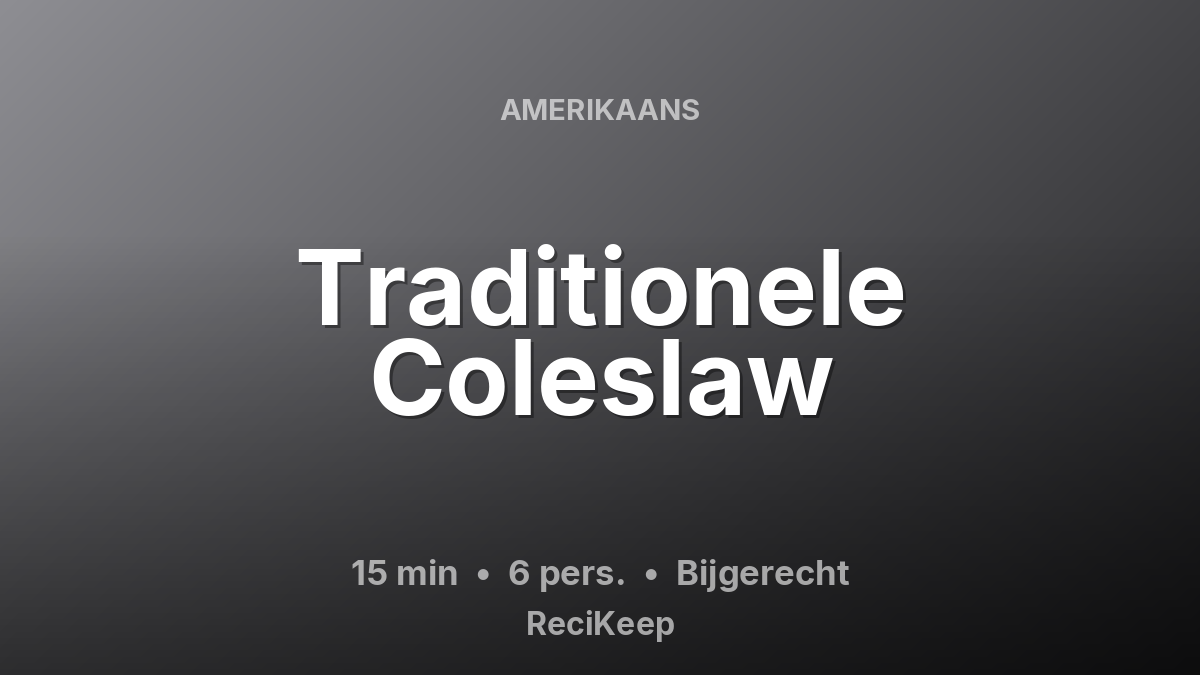 Receptkaart Traditionele Coleslaw – Bijgerecht