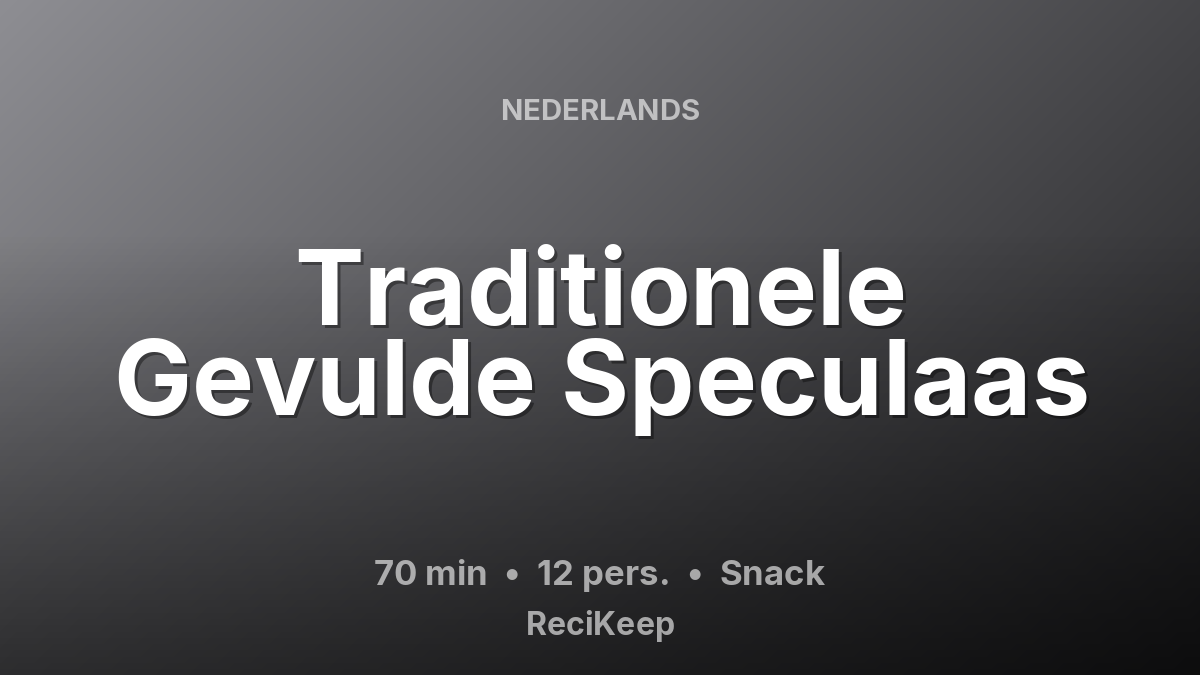 Receptkaart Traditionele Gevulde Speculaas – Snack
